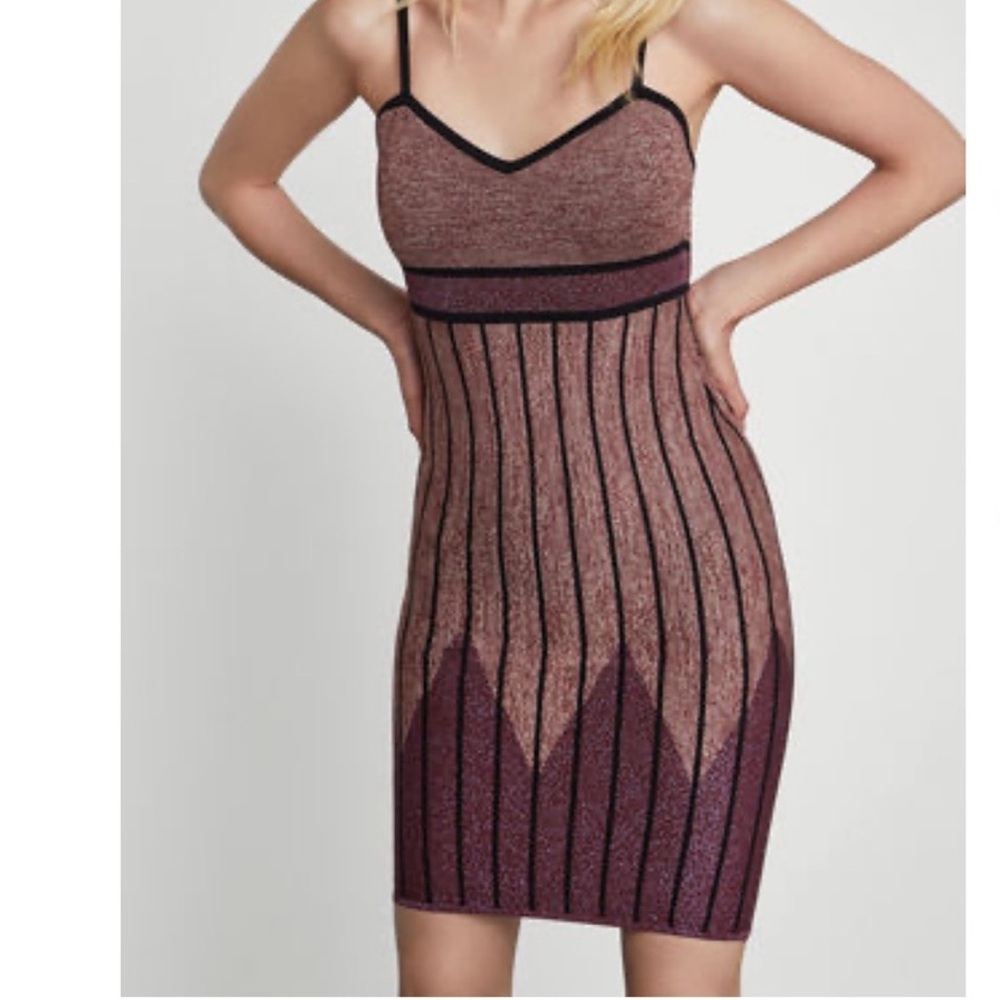 BCBG Metallic Knit Bodycon Dress